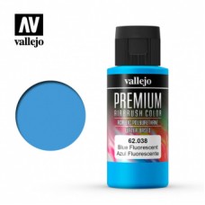 62038 Краска Vallejo Premium Airbrush Color Fluorescent Blue (Флуоресцентный Синий)