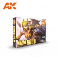 AK11606 Interactive Набор акриловых красок NMM (Non Metallic Metal) GOLD